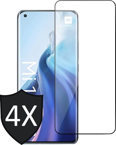 Screenprotector geschikt voor Xiaomi Mi 11 - 4x Full Screen Protector