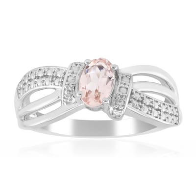 Cavill - Zilveren ring - 925 Sterling zilver gerhodineerd - 0,4 ct Marropino Morganiet - Ovaal geslepen edelsteen - Moderne elegante dames ring