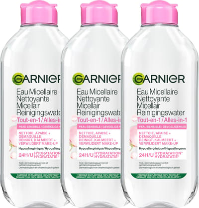 Garnier SkinActive - Micellair Reinigingswater voor de Gevoelige Huid - 3 x 400ml - Voordeelverpakking Micellair Water
