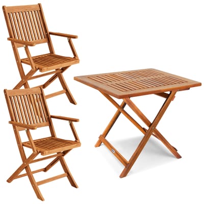 Casaria Tuinset 3-Delig - Klaptafel Balkon Terras - Acaciahout