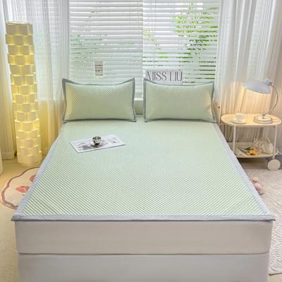 Klasse A 3D IJsboon IJszijde Koude Mat Set van Drie Machinewasbare Hoeslakens, Hoeslaken, Zomer Airconditioning Zachte Mat 120x200cm-2pcs
