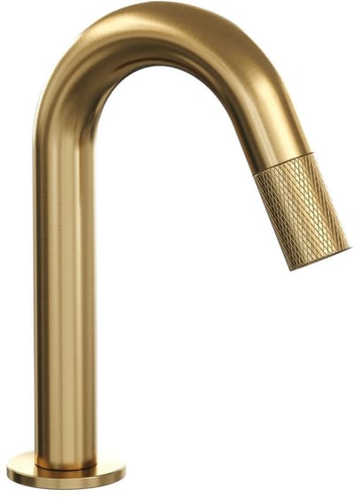 Brauer Gold Carving opbouw fonteinkraan met gebogen uitloop goud geborsteld PVD