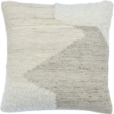 Urbane Hide | Kussenhoezen | Kussenhoes | Kussenhoesjes | Sierkussen | 45x45 cm | Handgeweven tufjes | Wol, Polyester en Katoen (blend) | Crème & Beige | Zonder binnenkussen