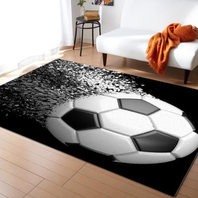 Tapis d'impression 3D Football Décoration de chambre Tapis Décoration de salon Tapis de cuisine Jeu parent-enfant Tapis de sol football 50x80cm20x31inch gray