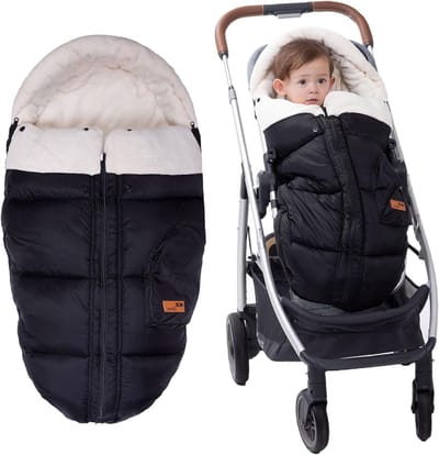 Winter Voetenzak - Baby Bunting Bag - Kinderwagen Warm Houden - Waterdicht Winddicht Materiaal - 978x495 cm - Grijs