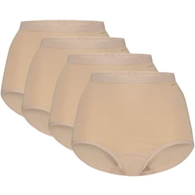 Ten Cate Basics organic cotton stretch high waist beige 4 pack voor Dames | Maat XL