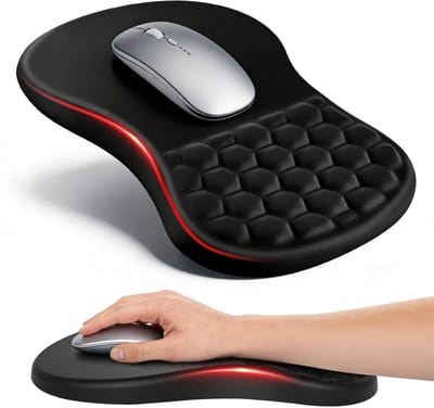 Dailygoods- Muismat Ergonomisch - Muismat met Polssteun - Muismat Gaming - Muismat Antislip - Muismat 30x20 cm - Traagschuim Kussen