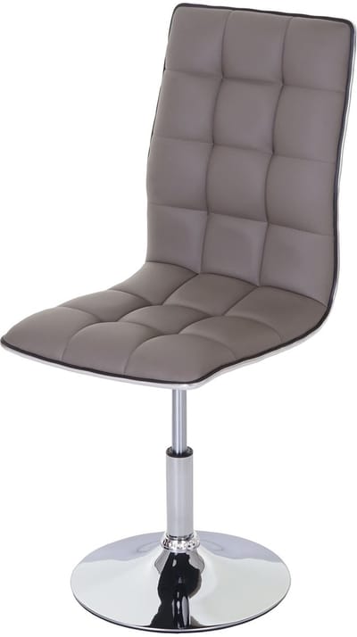 Set van 2 eetkamerstoelen MCW-C41, keukenstoel, in hoogte verstelbaar, draaibaar, kunstleer MVG-gecertificeerd ~ taupe-grijs