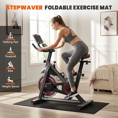Loopband Mat 140x60 cm – Beschermmat voor Hardhouten Vloer en Tapijt – Fitness Mat voor Onder Loopband Fiets en Crosstrainer – Antislip en Opvouwbaar