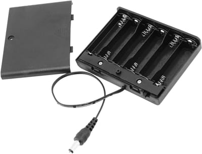 Batterij Opbergdoos - Batterijhouder - Apparaten Voeden - Met Aan/Uit Schakelaar - 3 Stuks 6 Batterijen - Zwart