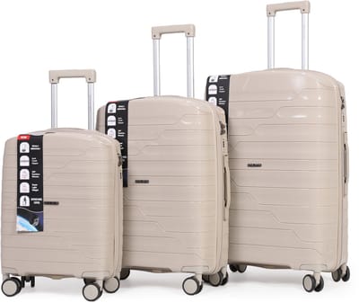 Royal Swiss® Kofferset 3-delig – ABS Lichtgewicht – TSA Slot – 360° Spinner Wielen – Beige