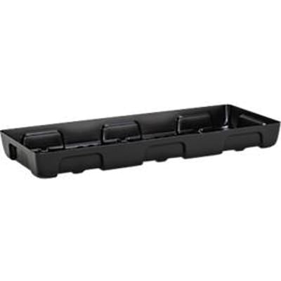 Lekbak voor kleine bakken CEMO 10/4, inhoud 21 l, voor legbordafmetingen 1000 x 400 mm, zonder rooster, met goedkeuring, stapelbaar, polyetheen, zwart
