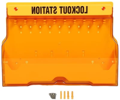 Lockout Tagout Station - Veiligheidsbord Werkplekorganisatie - Veiligheid Borging - Stofbestendige Klep - 558x393x105mm - Geel