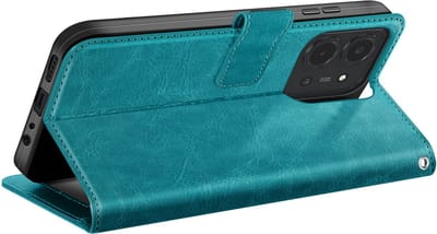 Mayaxess, Hoesje geschikt voor Xiaomi Redmi 15C - Wallet Case met Koord & Stand, Turquoise