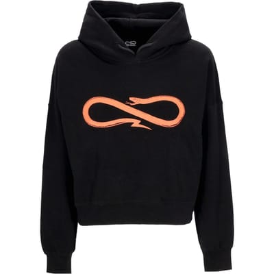 Lichtgewicht cropped hoodie voor dames, logo crop top hoodie zwart