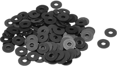 Platte afdichtingen 4 mm ID 12 mm OD 1 mm dik sluitringen afdichtingen kunststof afdichtingsring ring, zwart