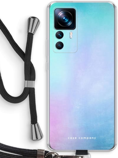 Case Company® - Hoesje met koord geschikt voor Xiaomi 12T hoesje met Koord - Mist pastel - Telefoonhoesje met Zwart Koord - Bescherming aan alle Kanten en Over de Schermrand