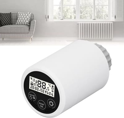 Slimme Radiatorkraan - Thermostaatkraan - Temperatuurbeheer Huis - App en Spraakbediening - 5.6x5.6x7.5cm - Wit