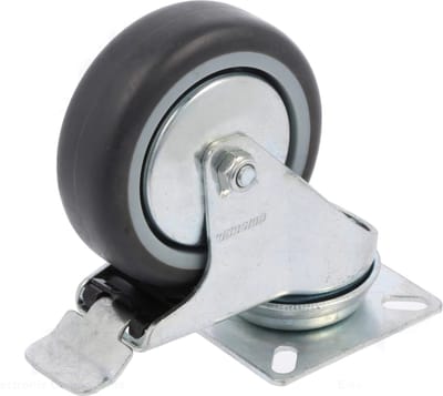 Zwenkwiel met rem - 50mm - 40kg - Grijs