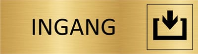 CombiCraft deurbordje Ingang met pictogram in goud met tape - 165 x 45 mm
