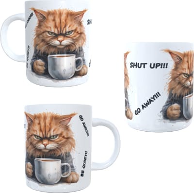 Beker - mok boze bruine kat - angry brown cat