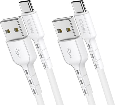 2x usb A naar usb C kabel 1 meter - Oplaadkabel & datakabel - Usb C naar usb - Wit - Phreeze