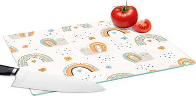 Glazen Snijplank - 39x28 - Dieren - Patronen - Regenboog - Bloemen - Patronen - Snijplanken Glas