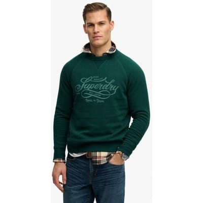Superdry The Merchant Store Vintage Print Sweatshirt Green Grootte: Xxl