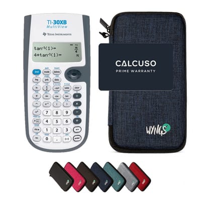 TI-30XB MultiView incl. WYNGS Beschermhoes Blauw - Wetenschappelijke Rekenmachine - Basis Pakket