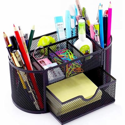 Unyqoos ® Bureau-organizer met Multifunctionele Lade en Pennenhouder voor Ruimtebesparing en Netheid