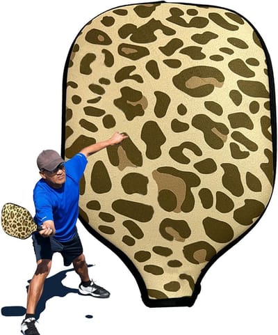 Pickleball Racket Tas - Opberghoes Beschermhoes - Sport Bescherming - Lichtgewicht Neopreen - 31x22x1 cm - Luipaard Print