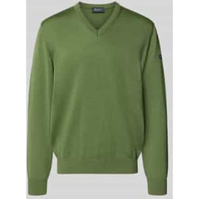 Gebreide pullover van scheerwol met V-hals