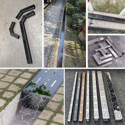 Afvoergoot Set - Kanaal Afvoer - Water Afvoeren - Hoge Draagkracht - 3 x 100cm - Zilver