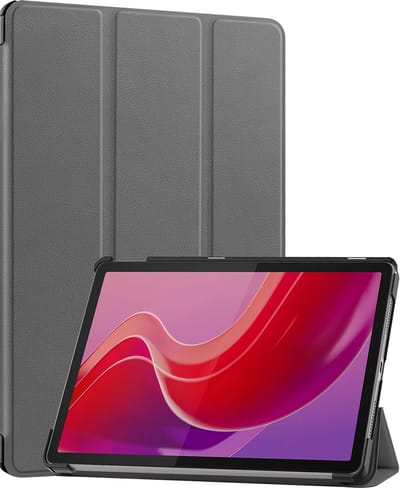 Hoes - Geschikt voor Lenovo Tab M11 (11 inch) - Dun & Stevig - Trifold Bookcase - Hard Cover - Hardcover Book Case - Tablet Hoesje - Grijs