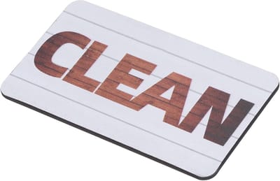 Vaatwasser Magneet - Schoon Vuil Teken - Keuken Organisatie - Duidelijke Indicatie - Bruin Wit