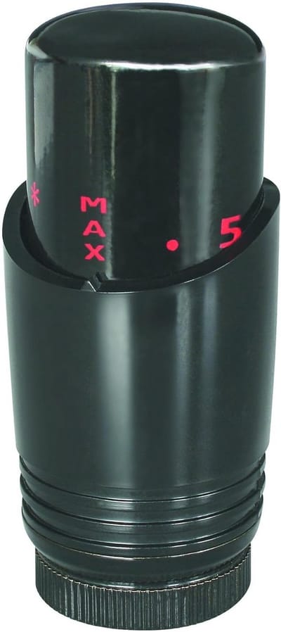 Zwarte Design Thermostaatkop M30x1,5 voor Handdoekradiator