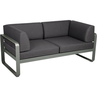 Fermob BELLEVIE club sofa 2 zits - 48 rozemarijn mat - A3 grafietgrijs