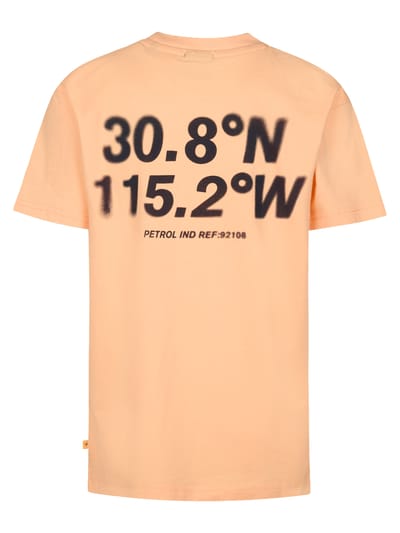 Petrol Industries - Jongens Bedrukt jersey T-shirt Roca - Oranje - Maat 140