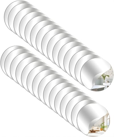 DnA® Spiegel - 30 Ronde Spiegel Acryl 5 cm - Plakspiegel - Wit - 5cm x 5cm x 1cm