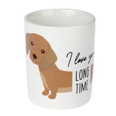 TIAKI keramische mok "I Love You Long Time" Ø 9 x H 10 cm hond