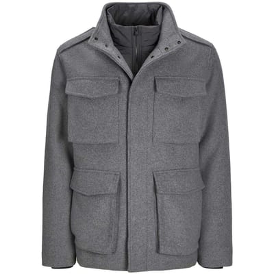 Jack And Jones Heren Alex Multi Pocket Regular veldjas (Grijze Melange)