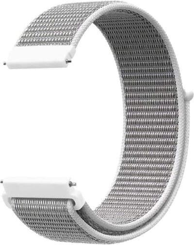 By Qubix - Sport Loop nylon bandje 20mm - Grijs - Geschikt voor Samsung Galaxy Watch 7 (40 & 44mm) - Galaxy Watch FE - Galaxy Watch 6 - Galaxy Watch 6 Pro - Galaxy Watch 5 - 5 Pro - Galaxy Watch 4 - 4 Classic - Active 2 - Watch 3 (41mm)