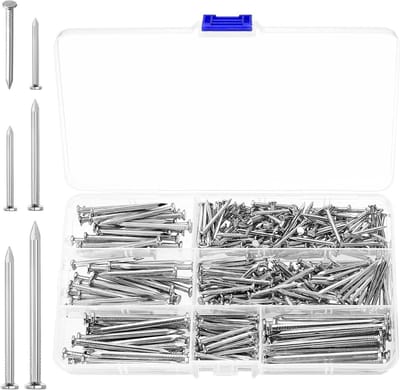 Metselnagels Set - Spijkers Baksteen Muur - Bevestigen Hout Beton - Hoogwaardig Staal - 330 stuks - Zilver