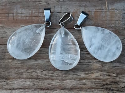 Edelsteen Bergkristal druppel hanger
