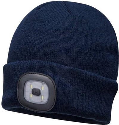Warme Muts met LED verlichting - Blauw - hip en veilig