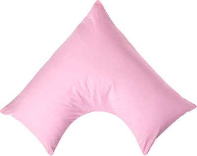 Homescapes Percale Katoen V-Kussensloop - Roze - 100% Egyptisch Katoen - 200TC - 38 x 76 cm