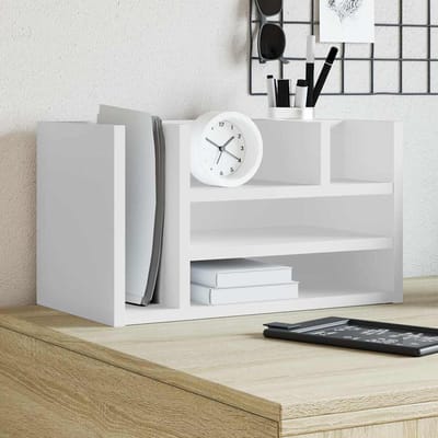 vidaXL - Bureau - organiser - 44,5x24x25 - cm - bewerkt - hout - wit