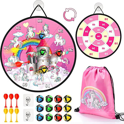 Eenhoorn cadeaus voor meisjes - outdoor spelletjes voor kinderen - tuin speelgoed - dartbord - paascadeau - 3-12 jaar - eenhoorn speelgoed