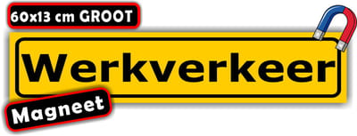 Jerma - Werkverkeer - magneetbord - XL formaat 14x60 cm - weerbestendig - Krasbestendig