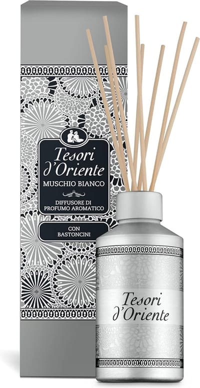 Tesori d'Oriente Muschio Bianco geurstokjes, diffuser 200 ml